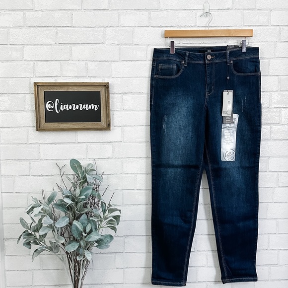 1822 Denim Denim - 1822 DENIM Dark Wash Ankle Skinny Jeans
